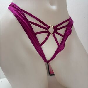 Victoria's Secret Fuchsia Strappy Panty Sz Large NWT
